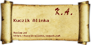 Kuczik Alinka névjegykártya
